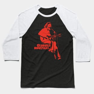 Le Métèque: Tribute Illustration to Georges Moustaki's Iconic Chanson Baseball T-Shirt